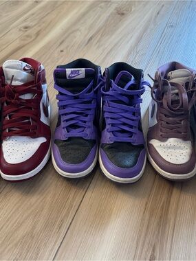 Lot of 3 Pairs of Boy Nike Jordan High Top Sneakers